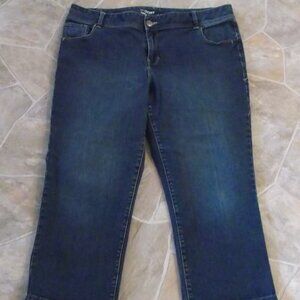 Lane Bryant Genius Fit, Blue Denim Capri Jeans - Women's Size 20 - Dark Wash